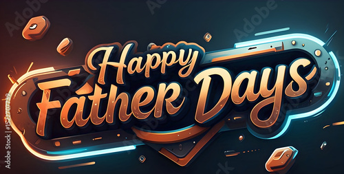 futuristic banner of the happy father days festive