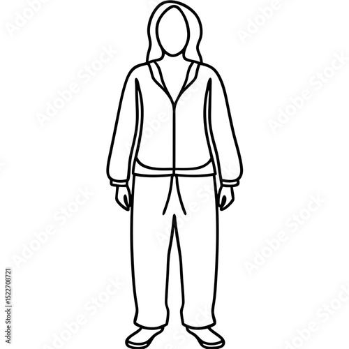 One Line Art of a Person in Pajamas Standing for Home Comfort Blogs, Relaxation Websites, Lifestyle Cards, Wellness Awareness, and Artful Designs  