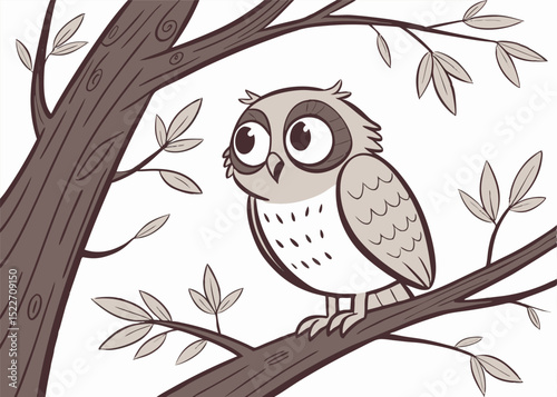 Owl Wisdom – Majestic Owl Perched in a Forest at Dusk