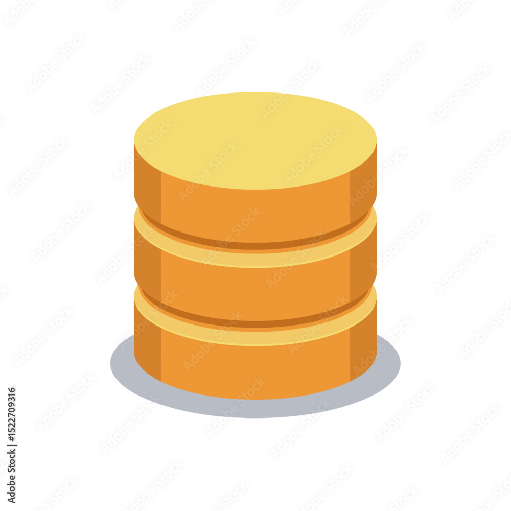 Isometric Database Icon Stack Illustration Representing Data Storage and Management in Technology and Business Isometric Database Icon Stack Illustration Representing Data Storage and Management in Technology and Business
