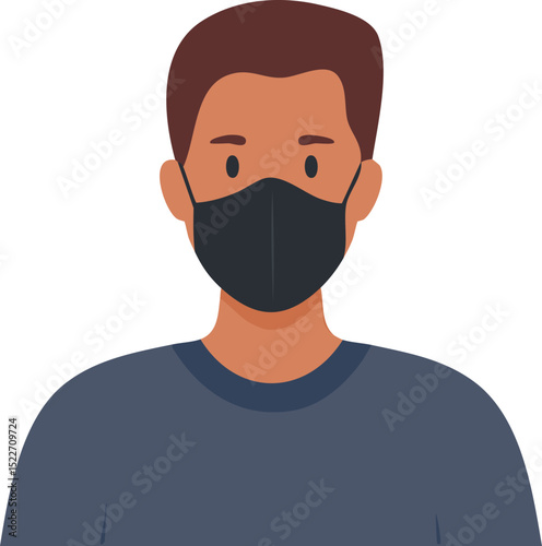 illustration man with mask health