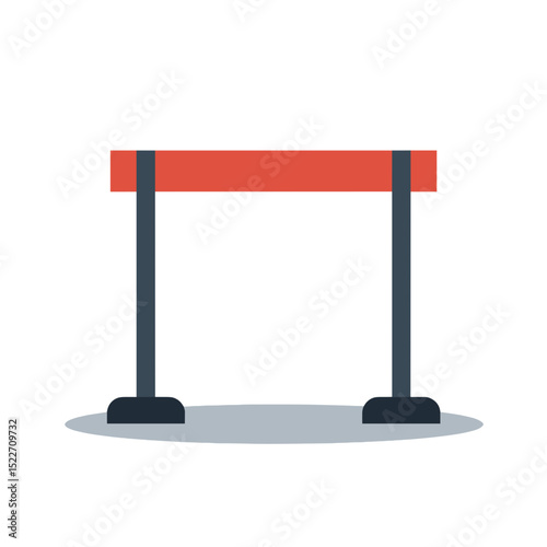 Simple Flat Design Illustration of a Red Hurdle for Obstacle Course or Sports Competition