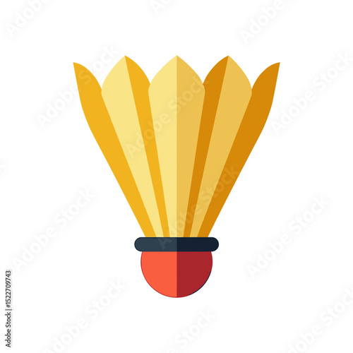 Flat Vector Illustration of a Shuttlecock for Badminton Sport and Recreational Activity