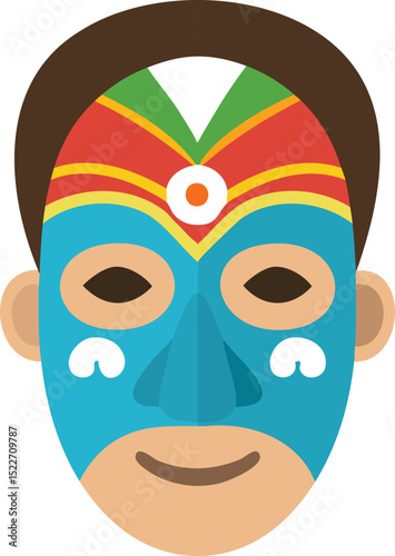 carnival masks on a white