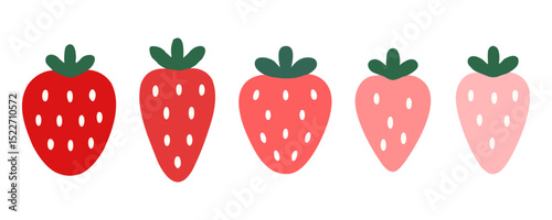 vector strawberry icon, strawberries fruit vector icon flat color