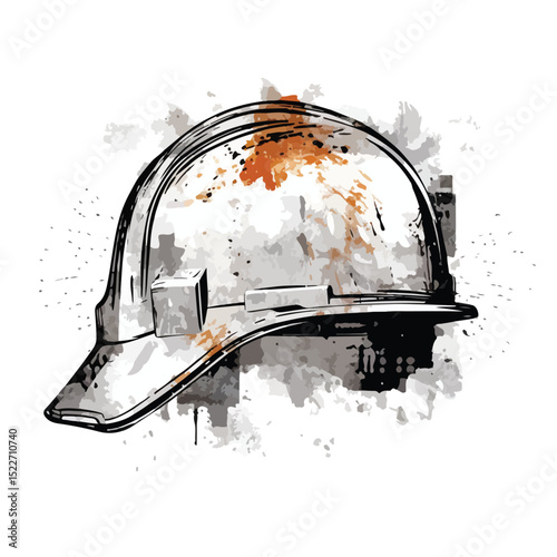 Professional Worker Helmet Isolated Vector Scribble Illustration for Construction Safety