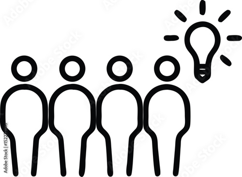 Teamwork idea generation brainstorming collaboration creative thinking lightbulb innovation concept