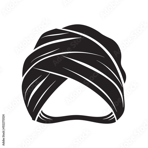 Turban silhouette design with elegant twisting pattern  