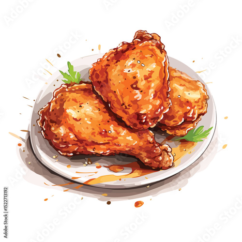 High-Quality Vector Illustration of Scribbled Chicken Thigh Food for Professional Design Projects