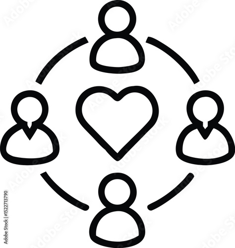Community heart connection social network group support people love teamwork help organization 96