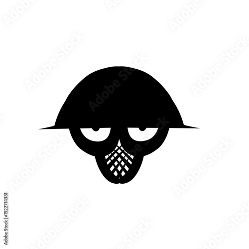 Abstract representation in solid black field with simplicity and minimalist design