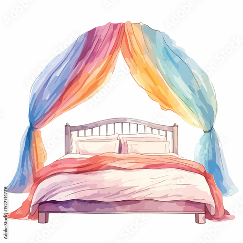 Vibrant Color Crayon Stripe Pattern on Matrimonial Bed for New Lifestyle Designs