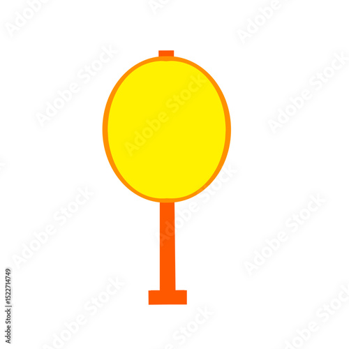 Abstract graphical representation of a sign with vivid colors against darkness