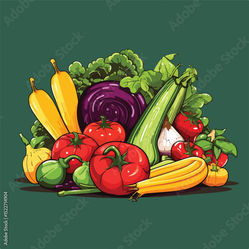 Vibrant Fresh Vegetable Poster Featuring Zucchini for Healthy Eating Promotions