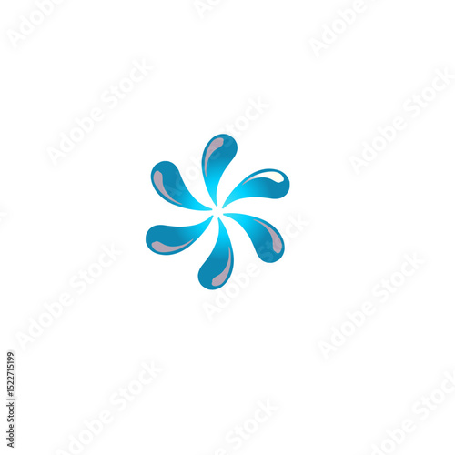 Abstract aquatic pattern with radial symmetry on a clean black background