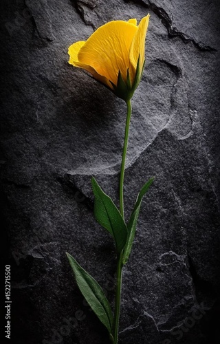 yellow flower isolated on black