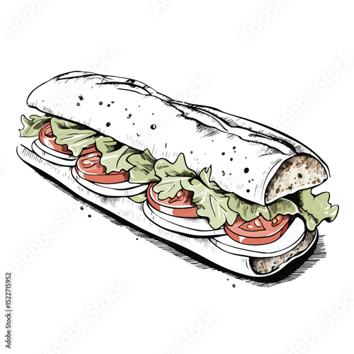 High-quality black and white image of a delicious sandwich, perfect for food blogs and restaurant menus