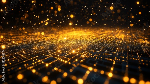 Luxury Tech Background in Black and Gold