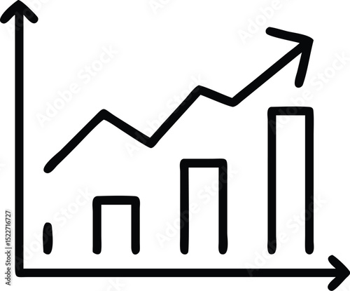 Growth chart diagram showing upward trend and business success analysis and financial performance report