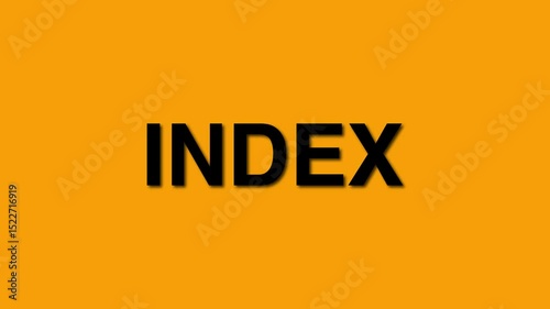 Index elegant text animation. business concept with beautiful yellow background