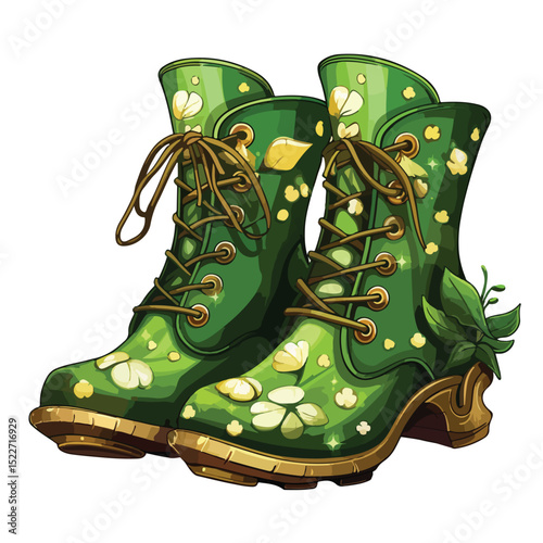Cartoon Illustration of Cute Elf Shoes Isolated on White Background for Festive Designs