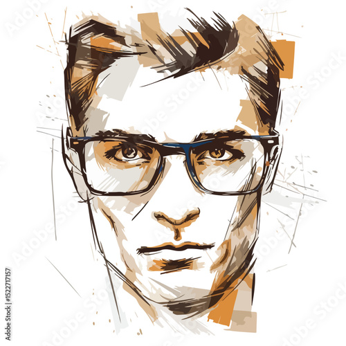 Professional Executive Glasses Isolated Scribble Vector Illustration for Business Presentations