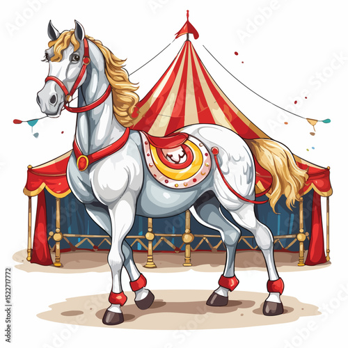 Colorful Horse Cartoon Illustration for Circus Events and Entertainment Promotions