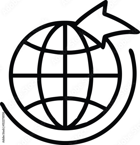 Globalization business icon vector illustration representing international trade and worldwide network concept