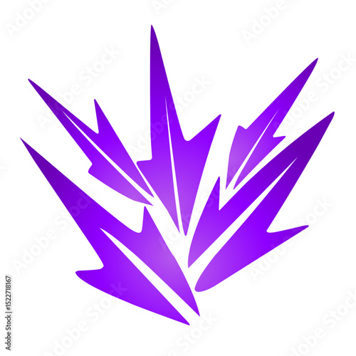 Abstract purple burst design against a stark black backdrop with sharp points
