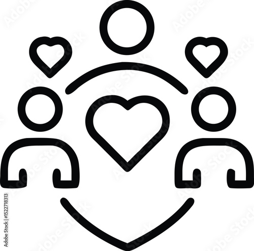 Community love and support icon vector design for social services and charity organizations use case