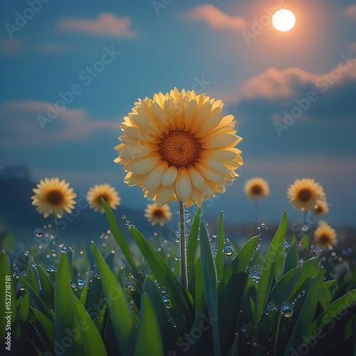 yellow daisy against blue sky