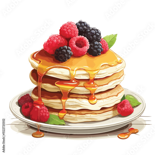 Professional Pancakes and Breakfast Design Vector for Culinary Marketing and Menus