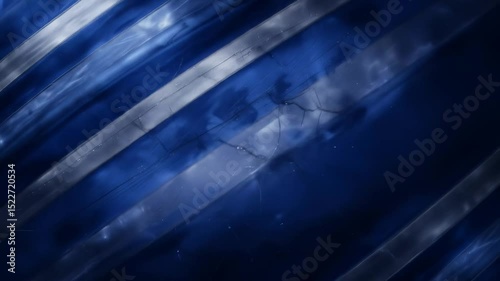 Abstract Blue and Silver Diagonal Stripes with Subtle Motion and Texture