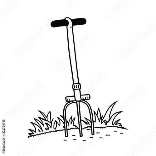 garden tools line art vector