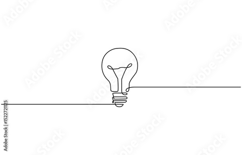 Light bulb continuous one line drawing. Single line vector illustration with editable stroke, Concept ideas business vector illustration
