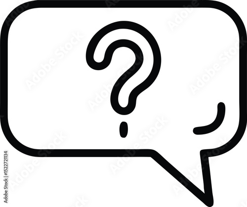 Question mark in speech bubble vector icon for faq help support and communication concept design element 96