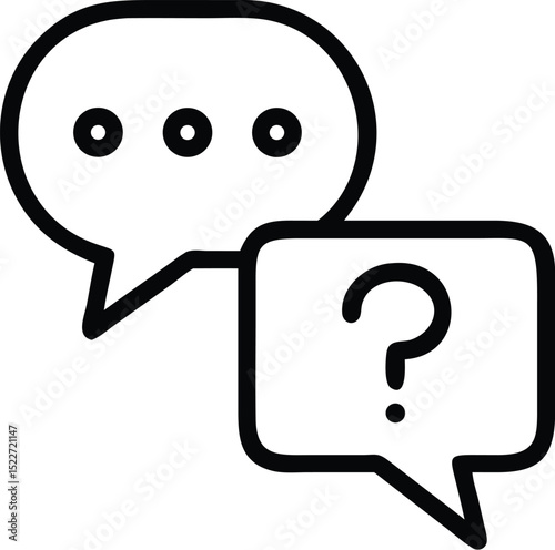 Question answer speech bubble icon vector illustration for support faq and communication concept design