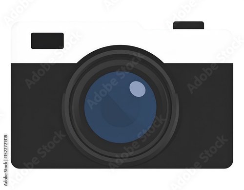 Flat design retro camera