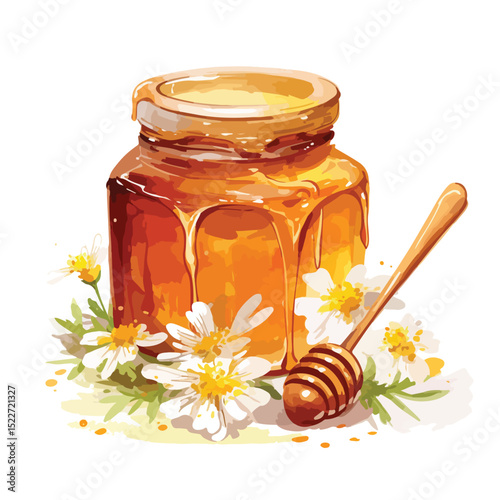Organic Honey Jar: Symbol of Natural Sweetness - High-Quality Vector Illustration