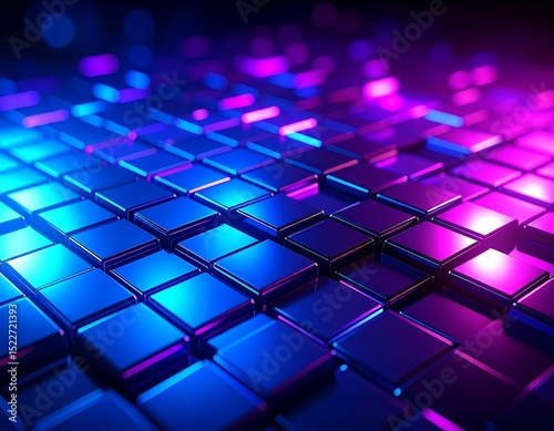 Abstract neon squares