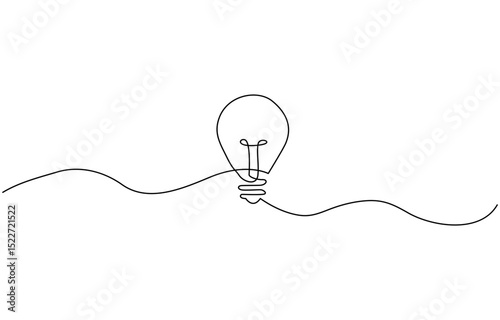 Light bulb continuous one line drawing. Single line vector illustration with editable stroke, Concept ideas business vector illustration