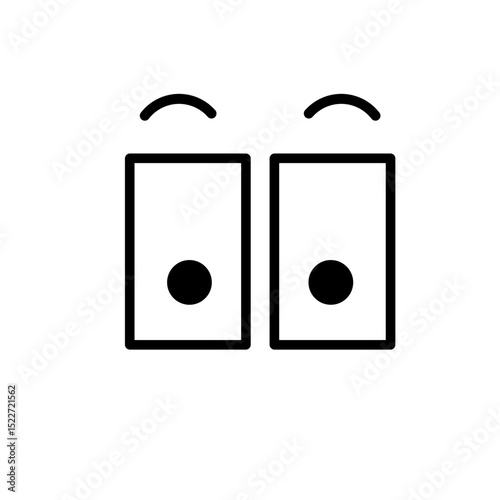 Abstract Composition of Geometric Shapes on stark black background contrasts