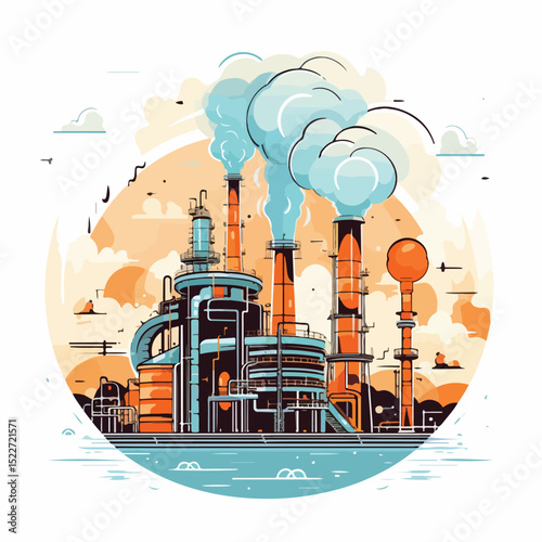 Professional Petroleum Industry Concept Vector Illustration for Business Presentations