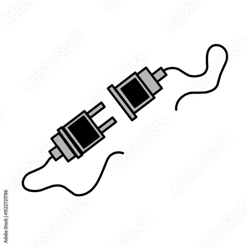 Abstract representation of a connector element on a stark black backdrop