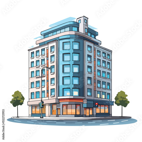 Professional Real Estate Buildings Cartoon Vector Illustration for Marketing Projects