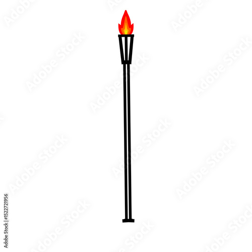 Minimalist fiery flame emblem on stark backdrop evokes vibrant energy