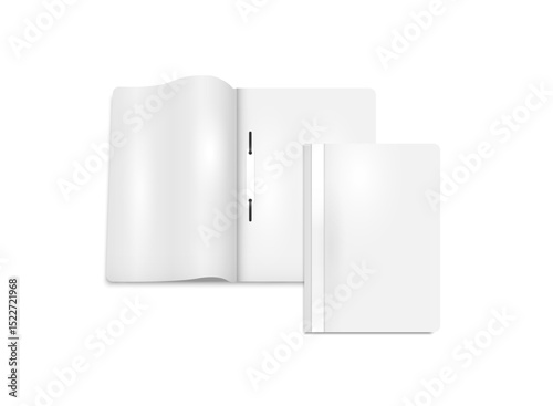 White blank office file folder mockup