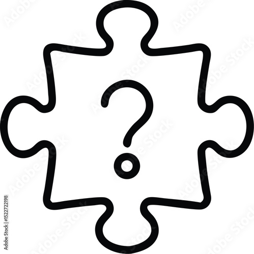 Puzzle piece question mark icon vector illustration problem solving solution concept design graphic element