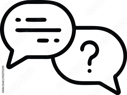 Question answer faq help support communication bubble chat speech dialogue conversation icon vector graphic