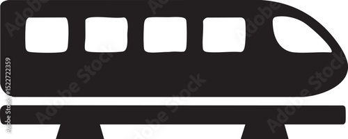 Modern Train Icon Depicting Transportation and Travel with a Sleek and Minimalist Design simple
